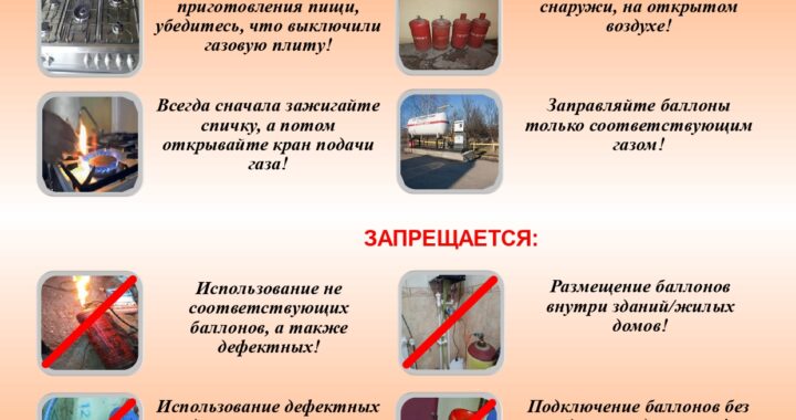 Рекомендации по использованию баллонов с сжиженным газом