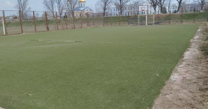 Санитарная очистка на мини- футбольном поле